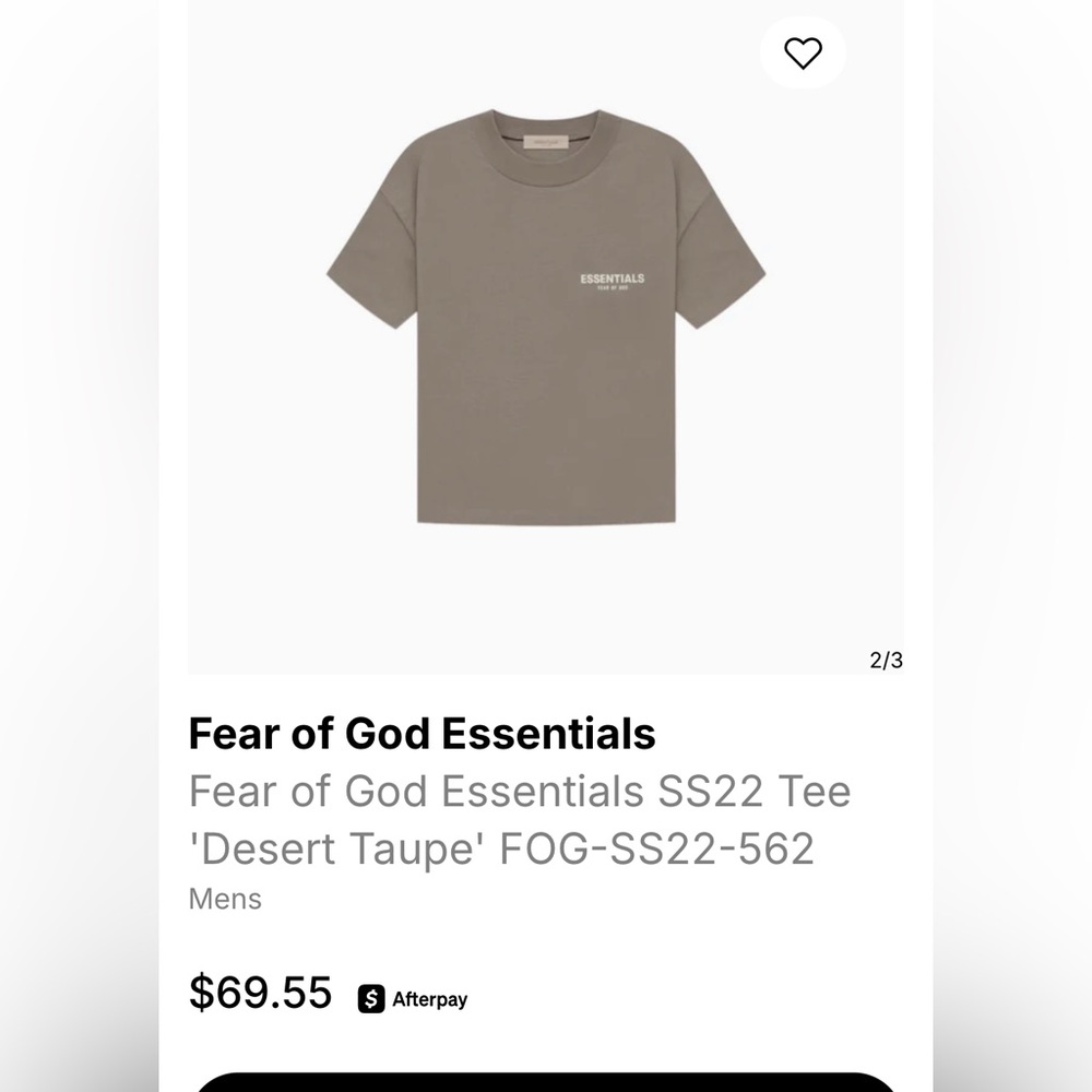 Fear of God Essentials Desert Taupe Tee